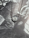 Zebra 8ball Necklace