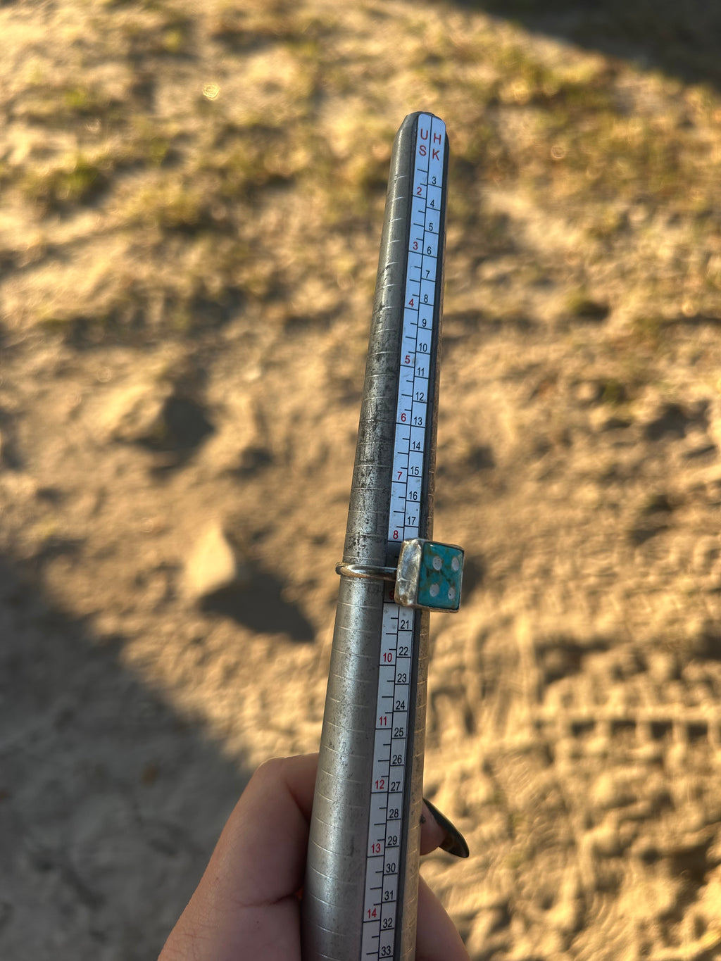 Sonoran Turquoise Dice Ring Size 8.5