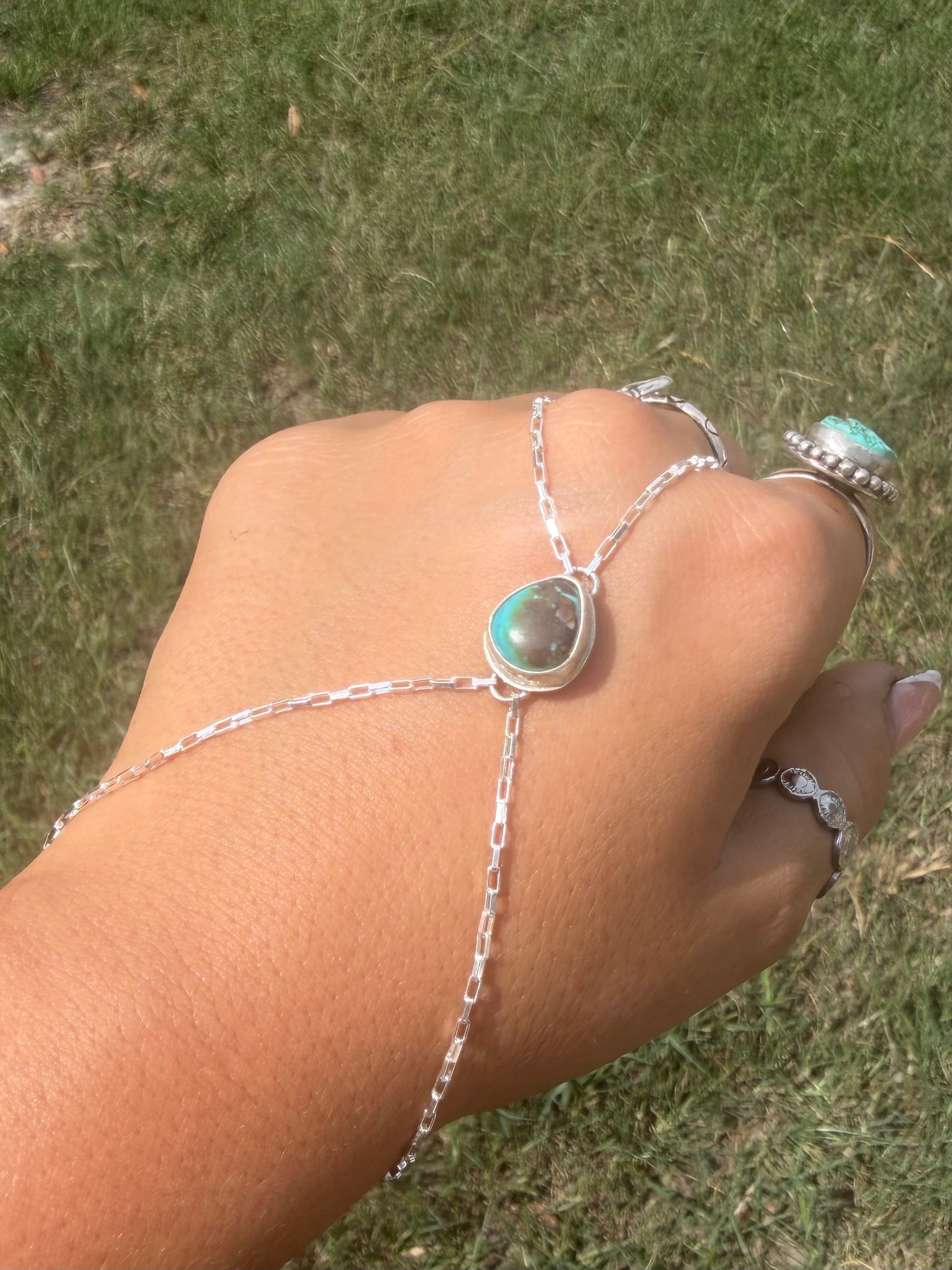 Blue Diamond Turquoise Handchain 1