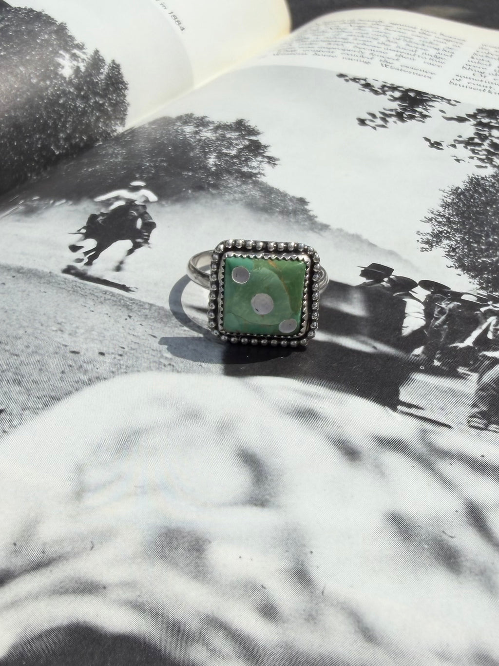 Turquoise Dice Ring Size 11