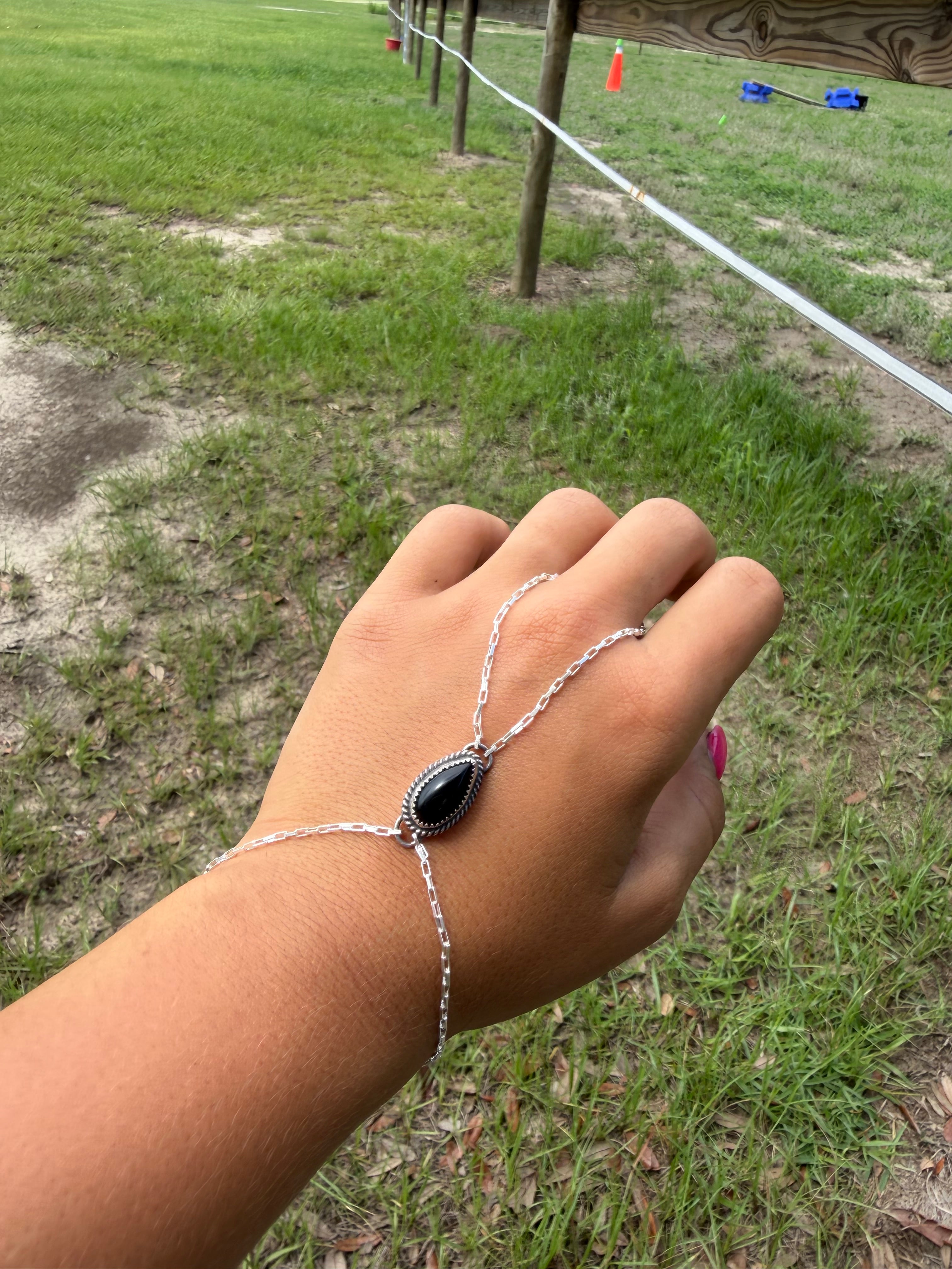 Black Onyx Hand Chain