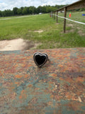 Black Onyx Heart Ring Size 9