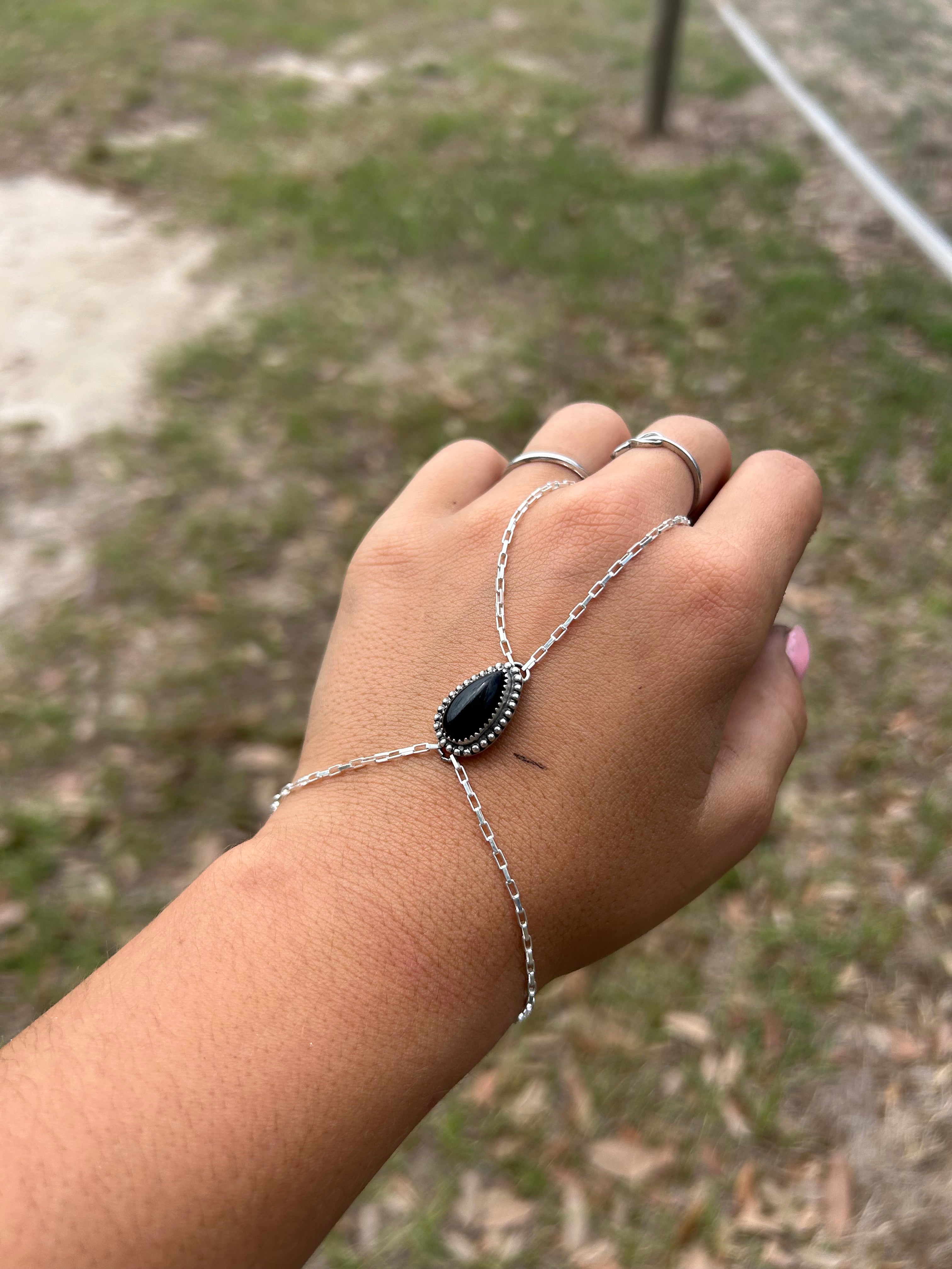 Black Onyx Handchain