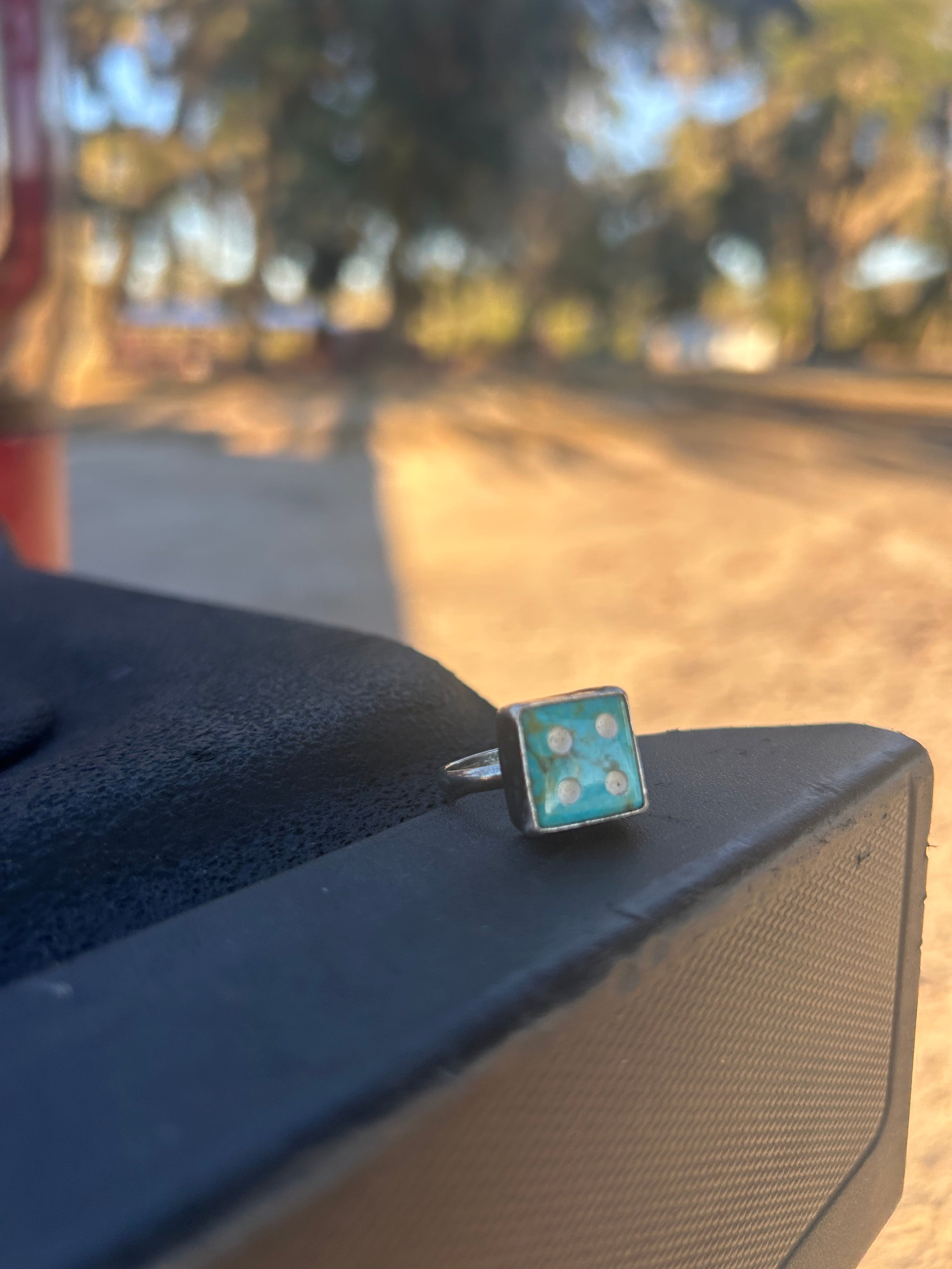 Sonoran Turquoise Dice Ring Size 8.5