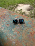 Turquoise Inlaid Dice Studs