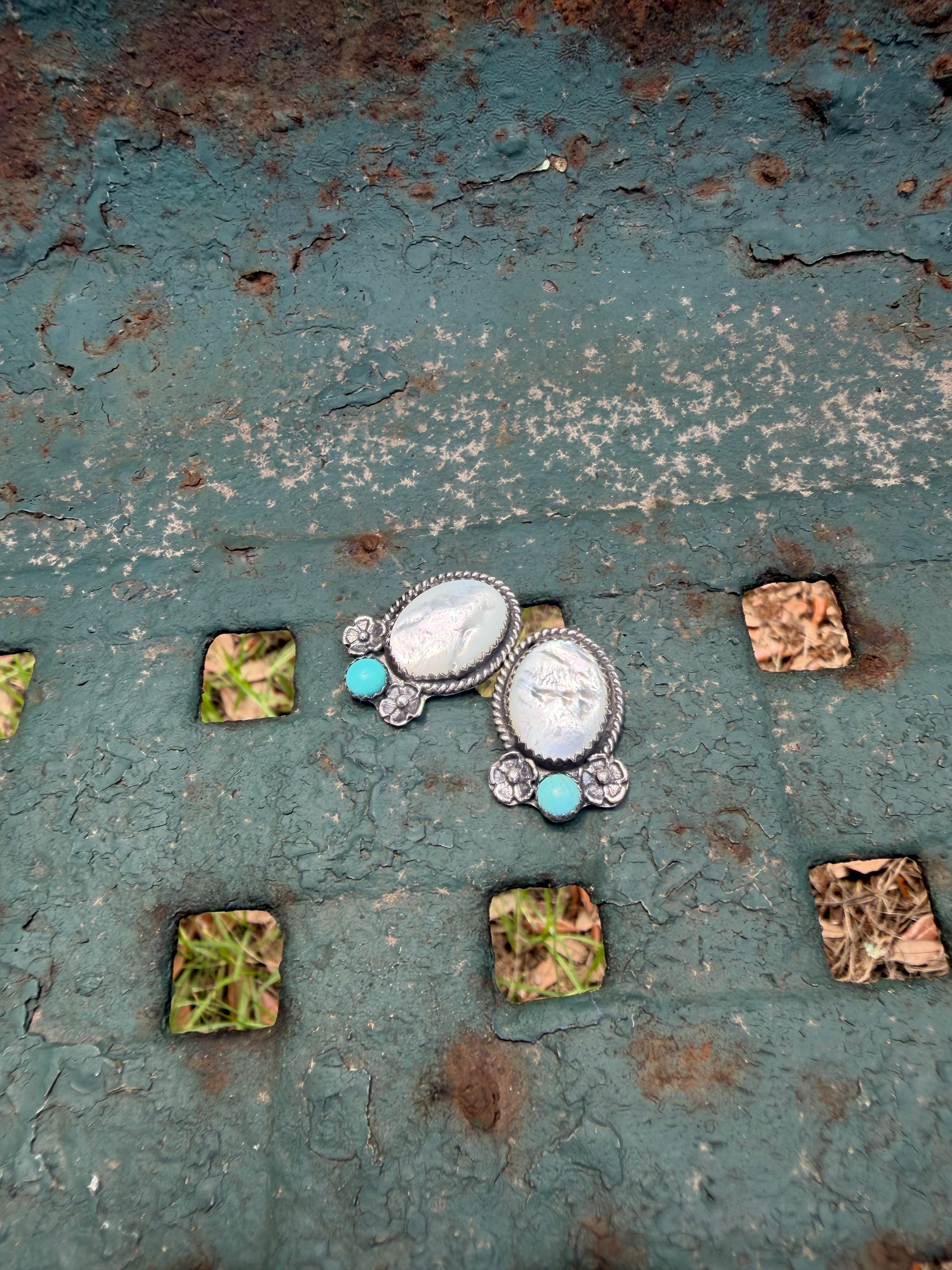 Mother of Pearl Kingman Studs