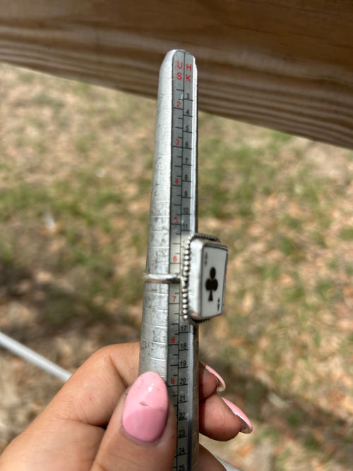 Ace of Clubs Ceramic Ring Size 6.5