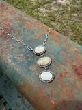 Mother of Pearl and Royston Ribbon Lariat Necklace