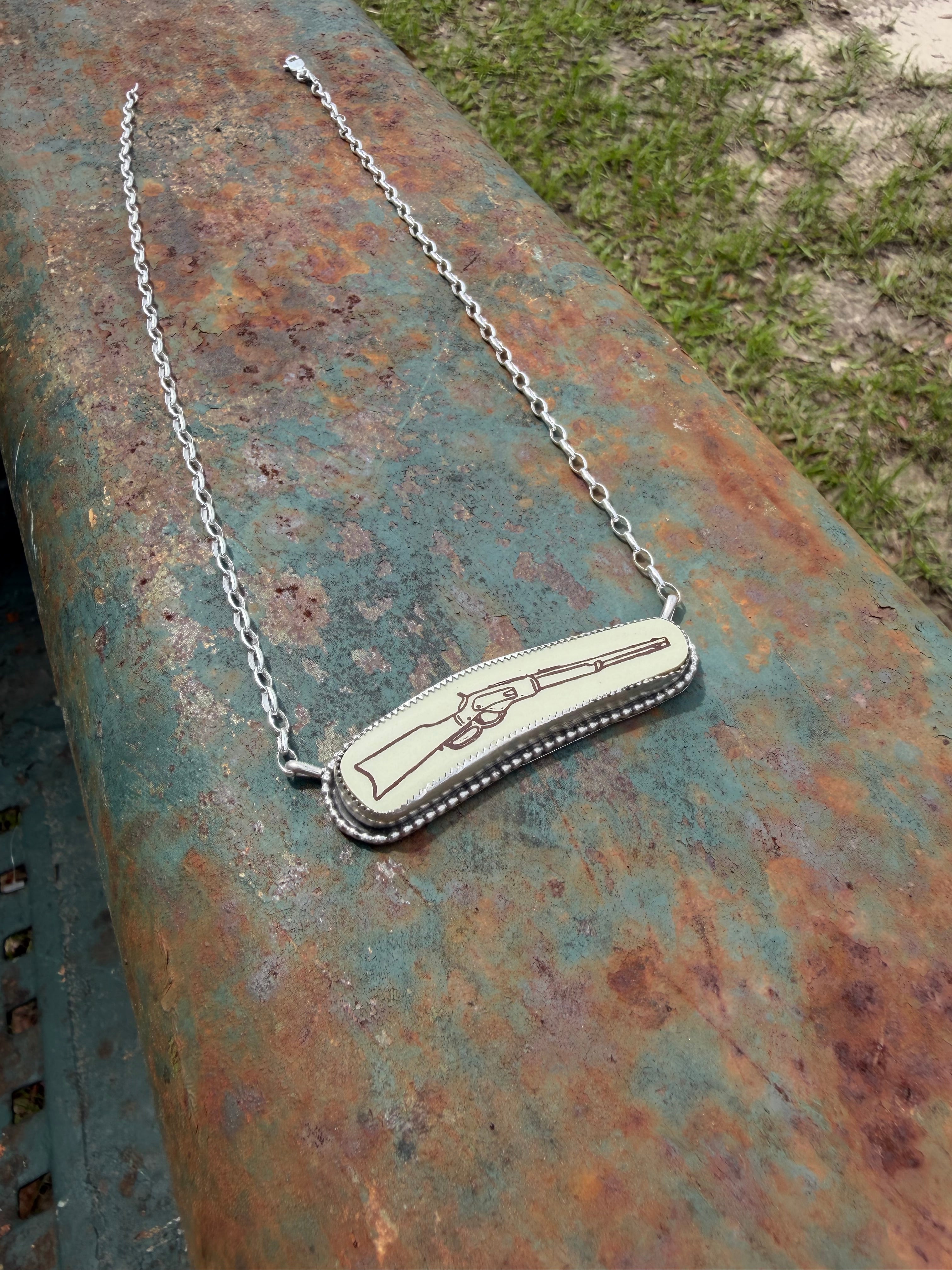 Ceramic Rifle Necklace