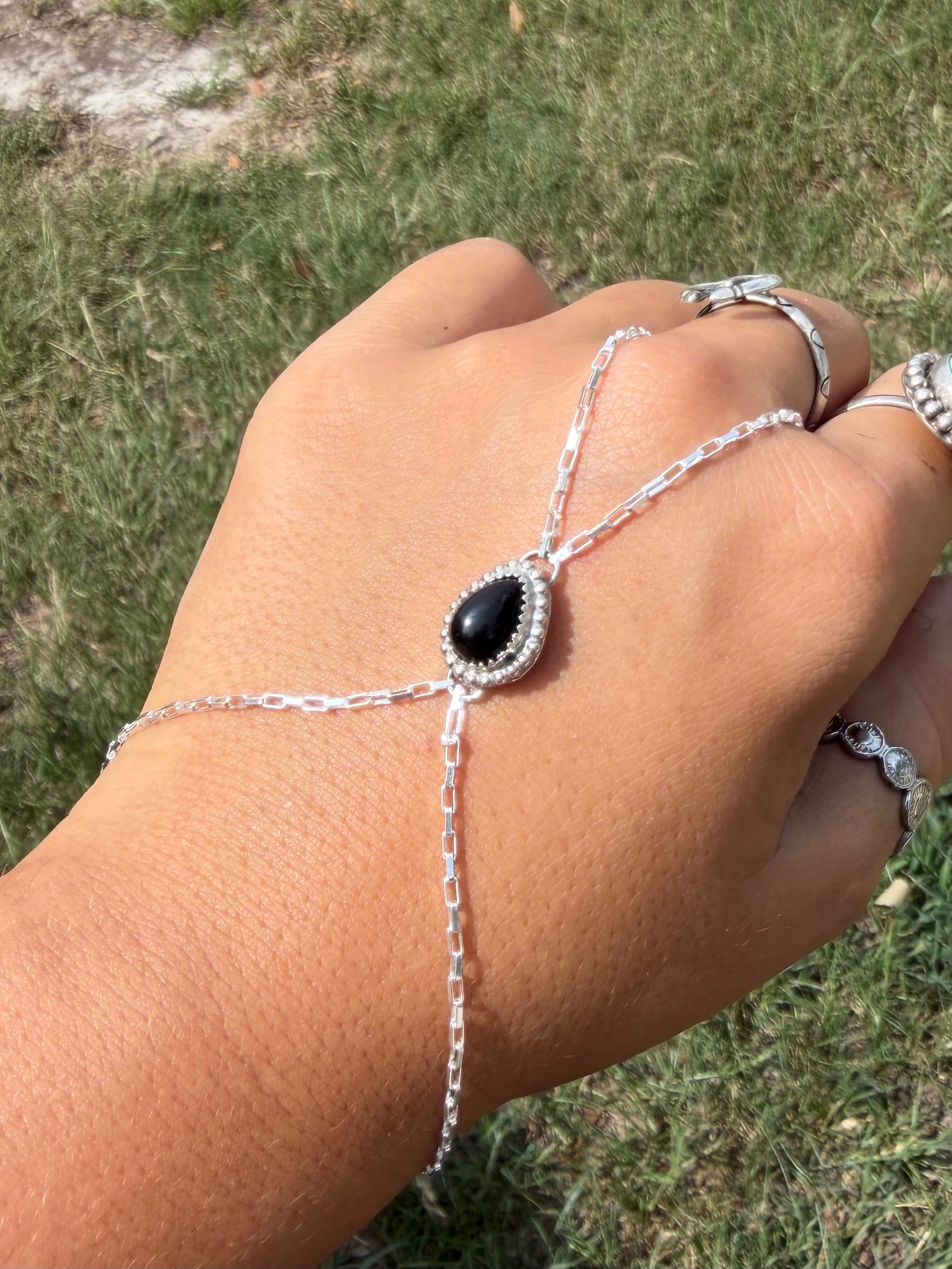 Black Onyx Handchain