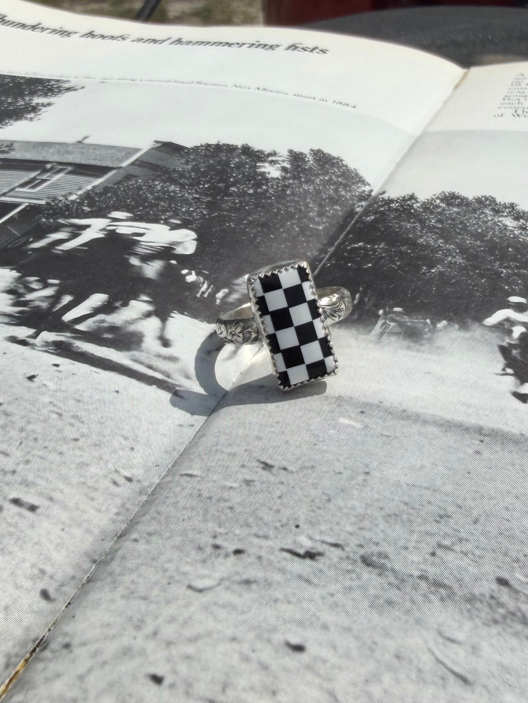 Checkered Ring Size 8