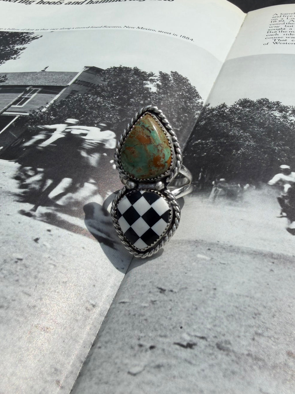 Royston Checkered Ring Size 8.5