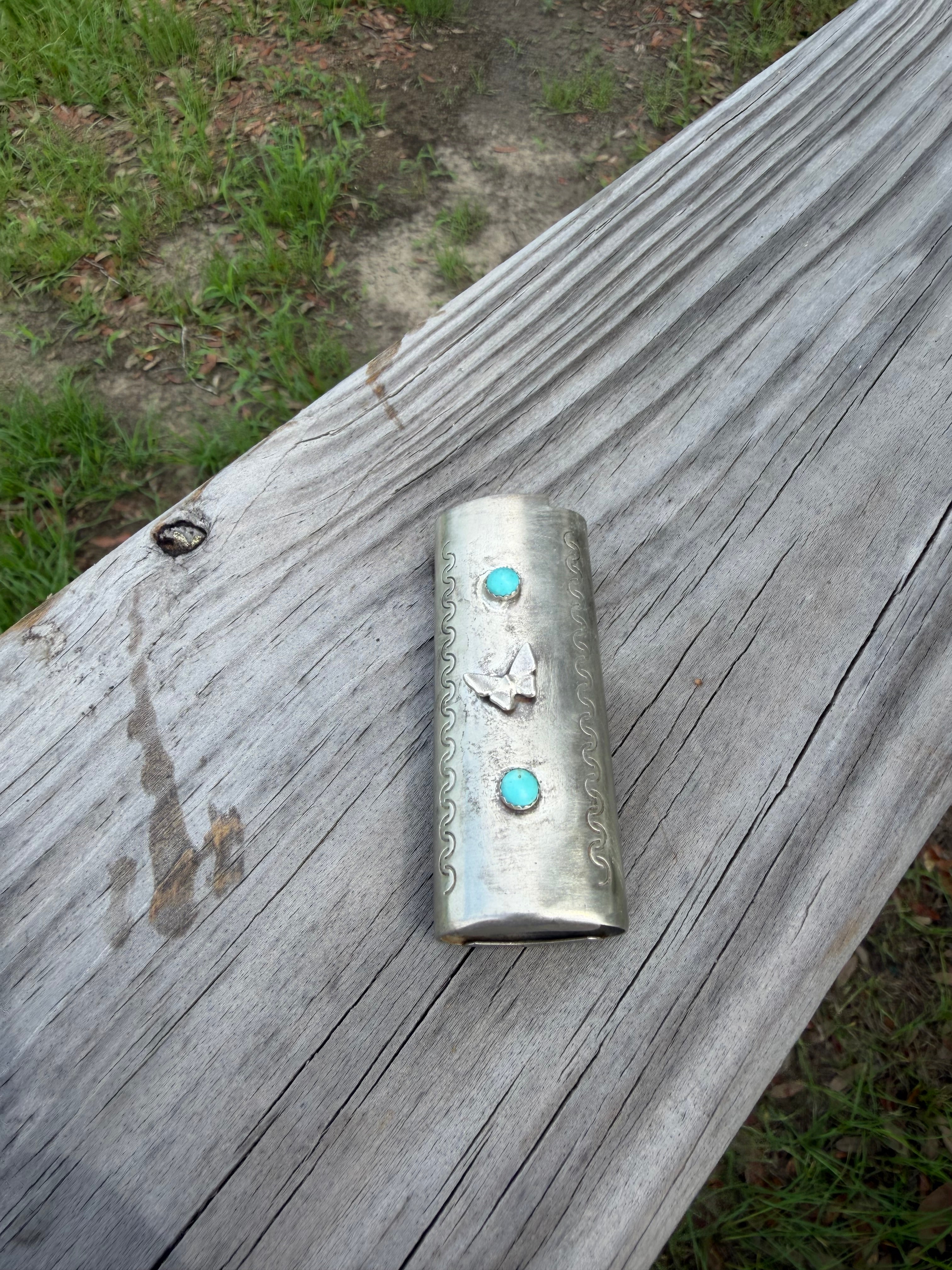 Kingman Turquoise Butterfly Lighter Case