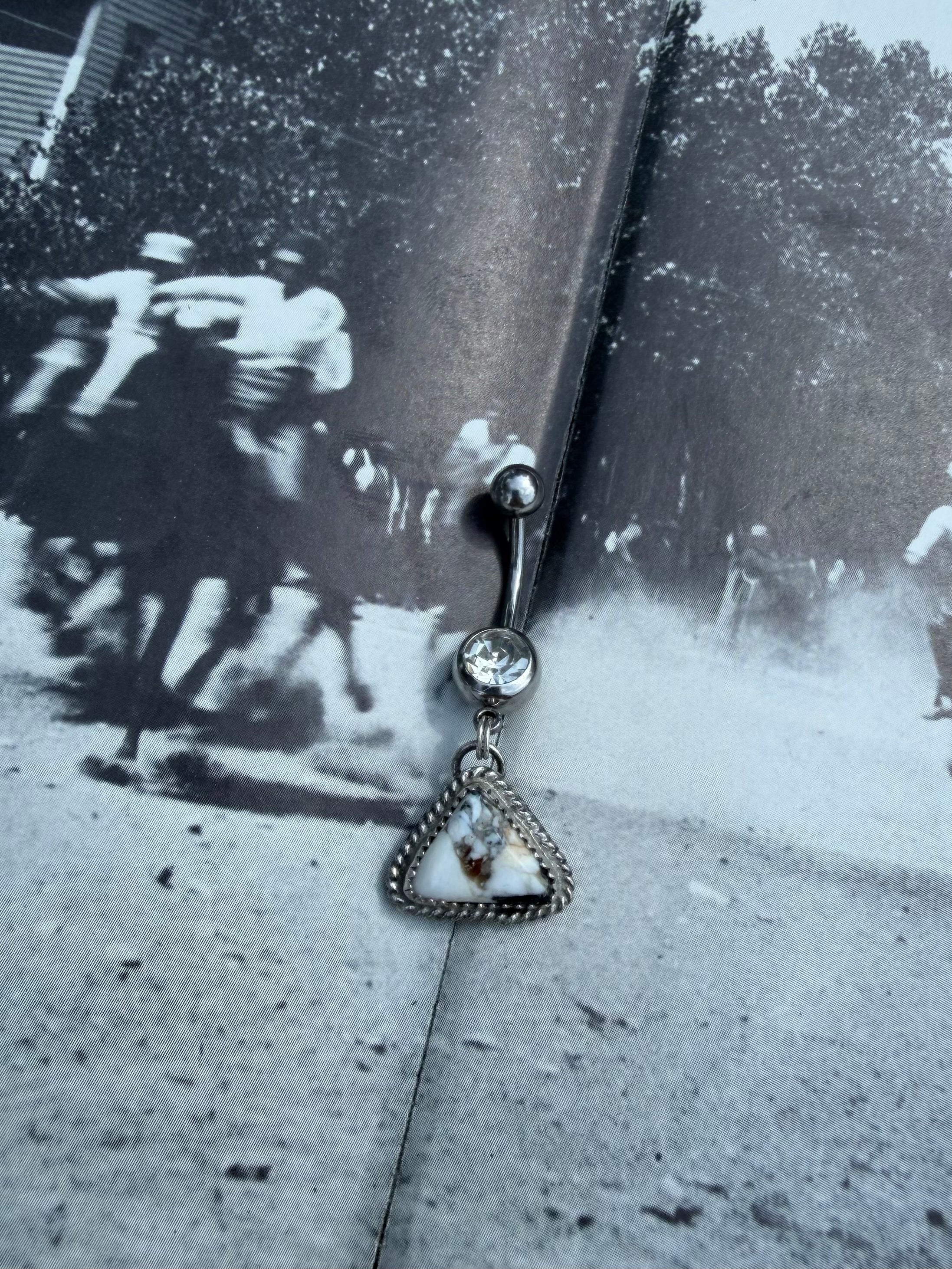 White Buffalo Belly Ring 1