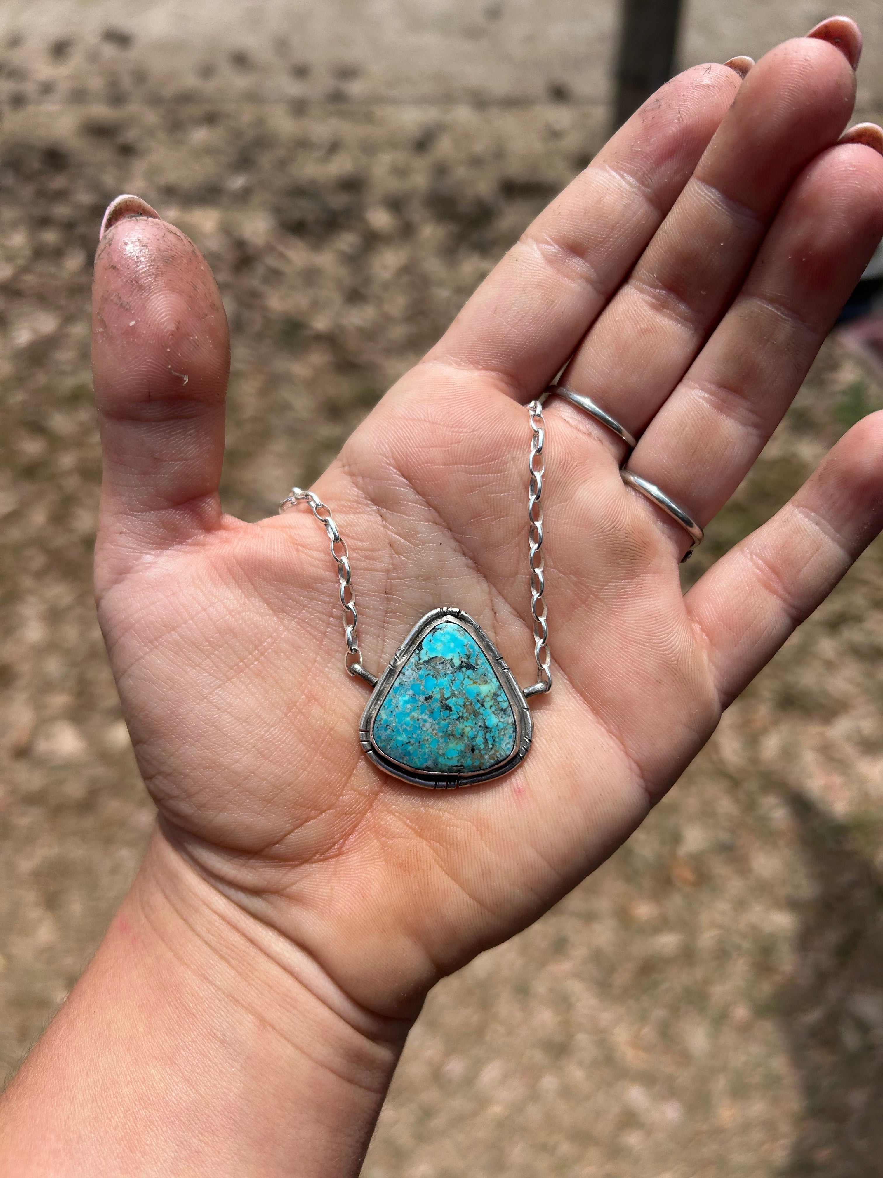 Kingman Turquoise Sawcut Necklace